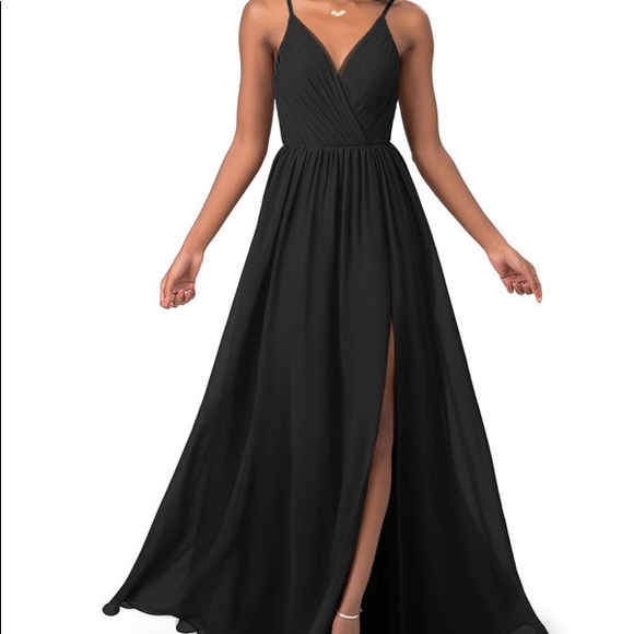 Azazie Gracie Black Bridesmaid Dress - Picture 1 of 2
